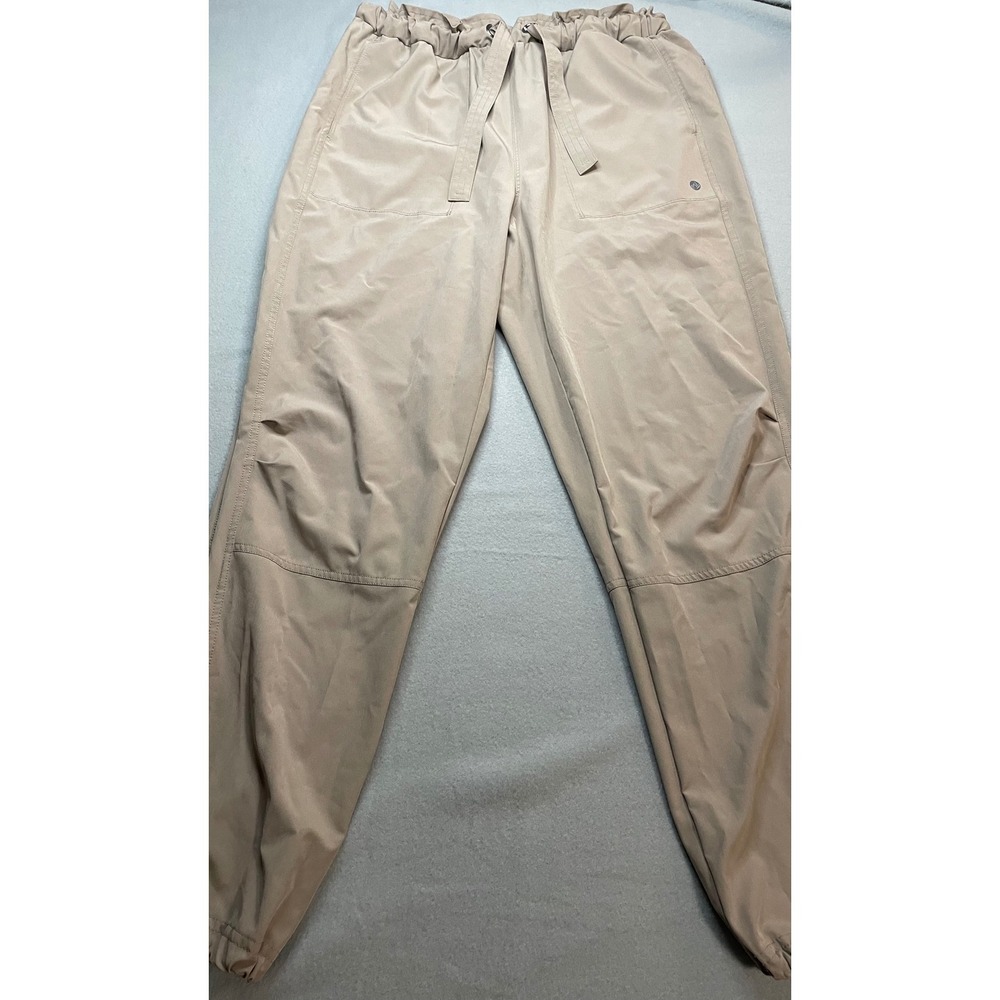 Apana Womens Tan Beige Paperbag Waist Jogger Pants Drawstring Size Small